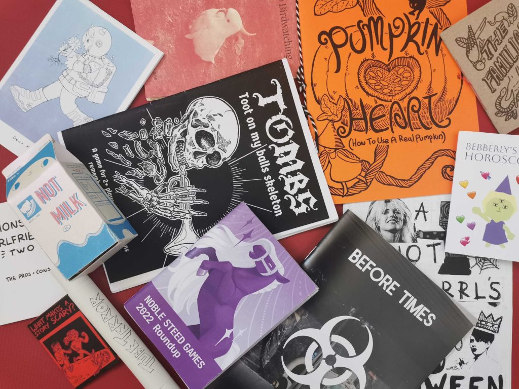 An image of various printed zines.