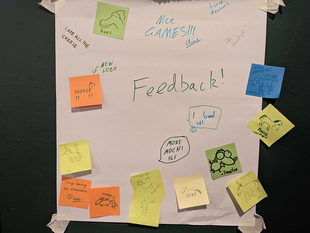 Our adorable feedback wall.