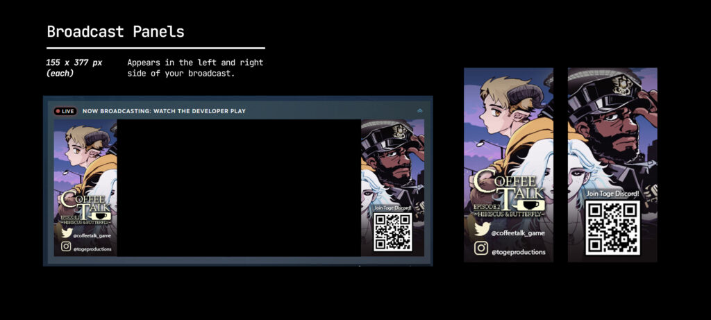 Sample of the steam broadcast banners on the steam store page.