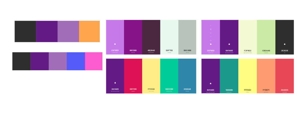 A collection of various colour palettes.