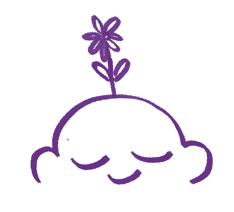 An illustration of a person with a flower growing on top of their head.